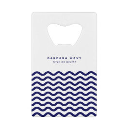 Nautical Waves Navy Blue Trendy Stylish 9 Waves Geldbeutel Flaschenöffner