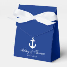 Nautical Wedding Anchor Blue Personalisiert Bow