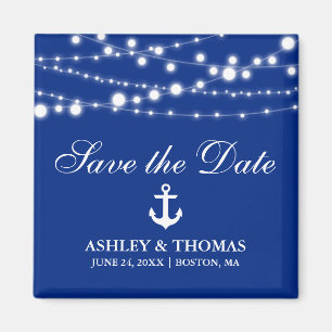 Nautical Wedding Anchor Lights Save the Date S Magnet