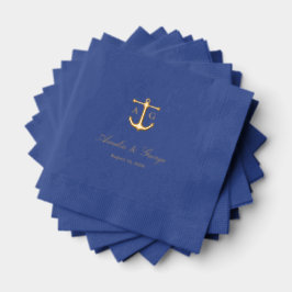Nautical Wedding Anchor Monogram Servietten Mit Folie