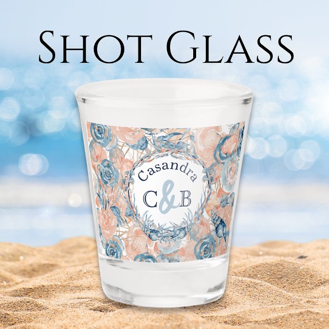 Nautical Wedding Beach Seashell und Rose Schnapsglas (Von Creator hochgeladen)