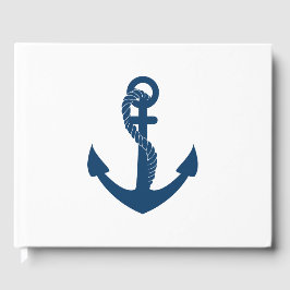 Nautical Wedding Blue Anchor Beach Summer Ocean Gästebuch