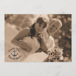 Nautical Wedding Foto Dankeschön Card Dankeskarte