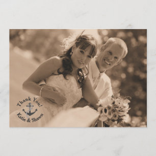 Nautical Wedding Foto Dankeschön Card Dankeskarte