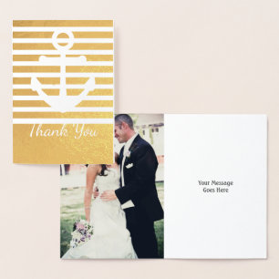 Nautical Wedding Foto oder Geburtstag Dankeschön K Folienkarte