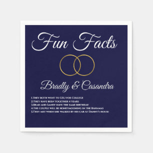 Nautical Wedding Navy Blue and White Fun Fakts Nic Serviette