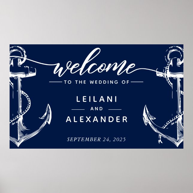Nautical Wedding Navy Poster (Vorne)