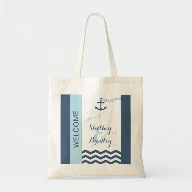 Nautical Wedding Welcome Bags Tragetasche (Vorne)