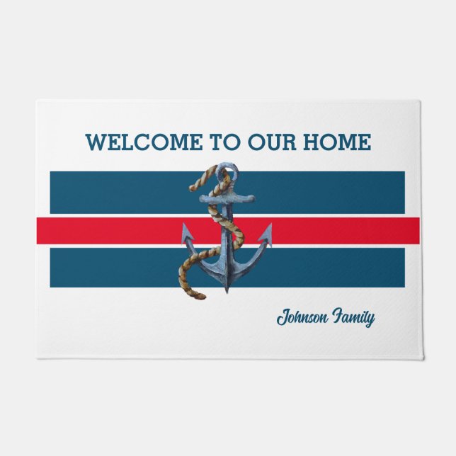 Nautical Welcome 24" x 36" Door Mat Fußmatte (Vorderseite)