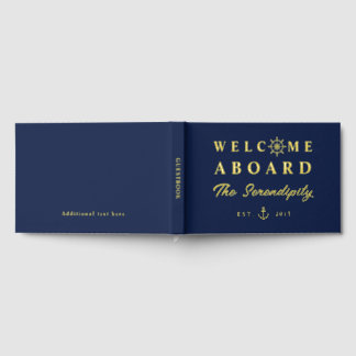 Nautical Welcome Aboard Add Name Boat Gästebuch