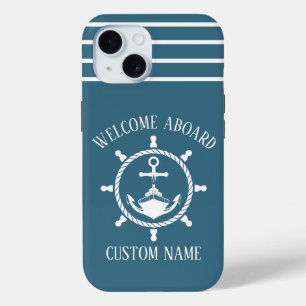 Nautical Welcome Kapitän Anker Marine Blue Case-Mate iPhone Hülle