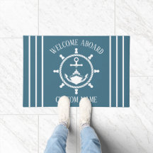 Nautical Welcome Kapitän Anker Marine Blue