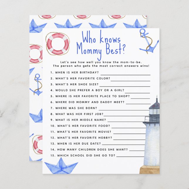 Nautical - Wer kennt Mami am besten (Vorne/Hinten)