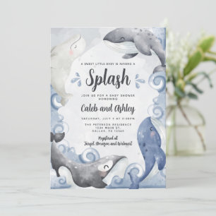 Nautical Whale Baby Shower Einladung