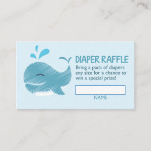 Nautical Whale Diaper Raffle Ticket (Junge) Begleitkarte