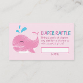 Nautical Whale Diaper Raffle Ticket (Mädchen) Begleitkarte