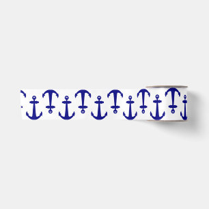Nautical White Anchor Muster Satinband