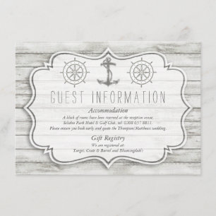 Nautical Whitewusal Wood Beach Wedding Collection Begleitkarte