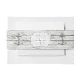 Nautical Whitewusal Wood Beach Wedding Collection Einladungsbanderole