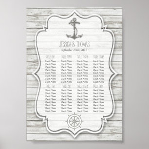 Nautical Whitewusal Wood Beach Wedding Collection Poster