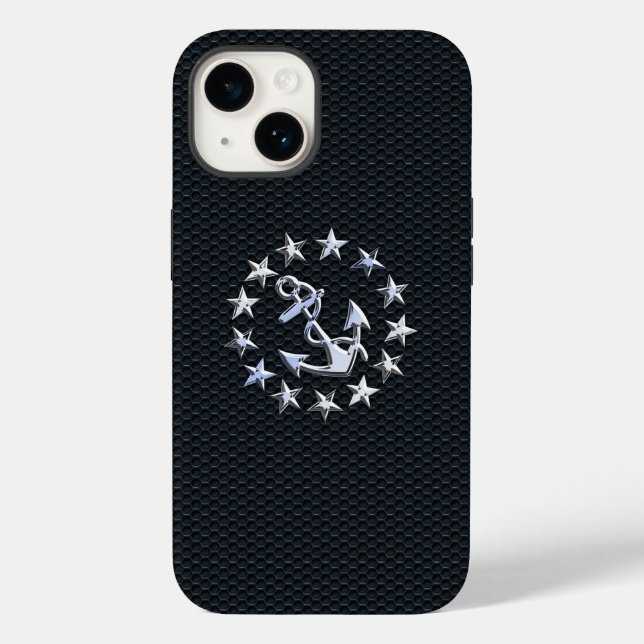 Nautical Yacht Flag Chrome Symbol auf Grille Dekor Case-Mate iPhone Hülle (Rückseite)