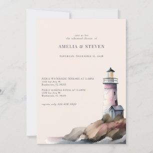 Nautik, Leuchtturm   Meer   Abendessen Probe Einladung