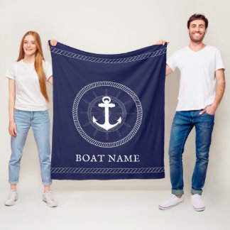 Nautikblauer Anker Custom Fleecedecke
