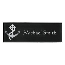 Nautikenname-Tag für Schwarz und Silber Namenschild
