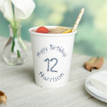 Nautikseil knöpft blauer weißer Geburtstagstempel