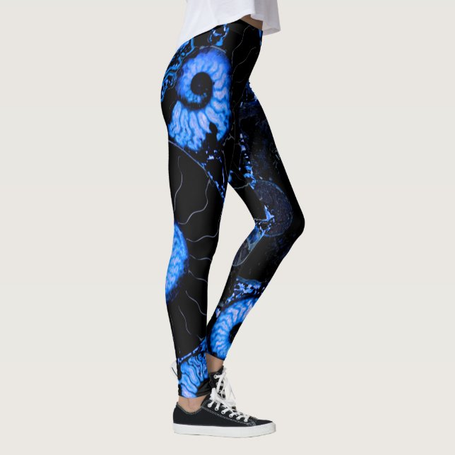 Nautilus-blaue Muschel Leggings (Rechts)