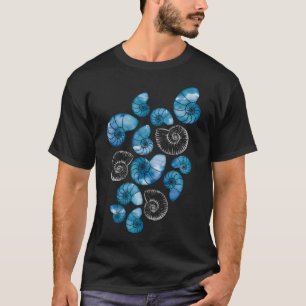 Nautilus Fossilien in Sapphire Blue T-Shirt