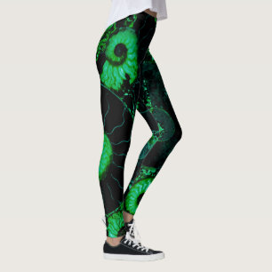 Nautilus-grüne Muschel Leggings