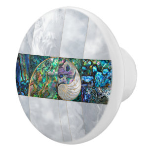 Nautilus Muschel - Abalone und Pearl Keramikknauf
