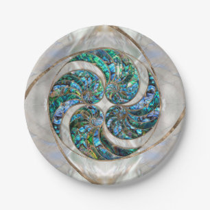 Nautilus Muschel - Abalone und Pearl Pappteller