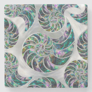 Nautilus Muschel Abalone und Pearl Steinuntersetzer