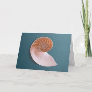 Nautilus Muschel auf Ocean Blue Greeting Card Karte