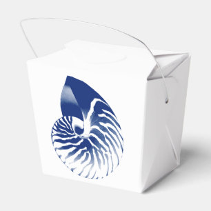 Nautilus-Muschel - blau und weiß Geschenkschachtel