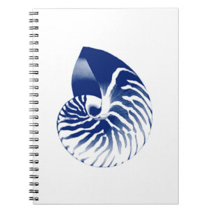Nautilus-Muschel - blau und weiß Notizblock