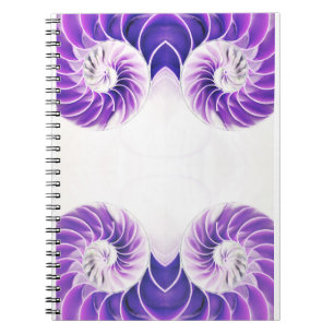 Nautilus Muschel Fibonacci Notebook - Lila White Notizblock