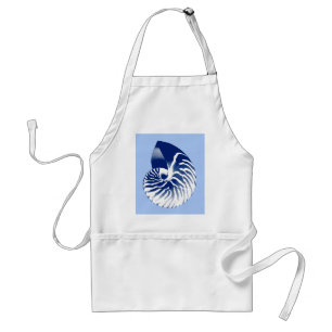 Nautilus Muschel - Marine, weiß & hellblau Schürze