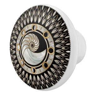 Nautilus-Muschel - Mondphasen Keramikknauf