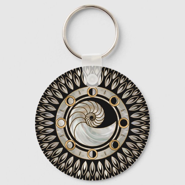 Nautilus-Muschel - Mondphasen Schlüsselanhänger (Vorderseite)