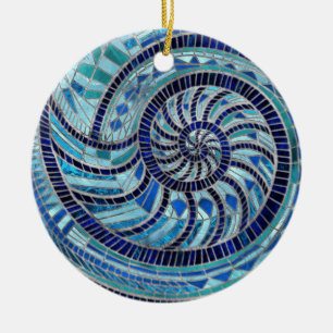 Nautilus-Muschel-Mosaikkunst Keramik Ornament