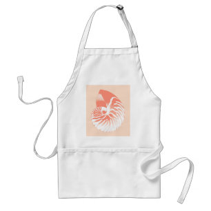 Nautilus-Muschel - orange und weiß Schürze