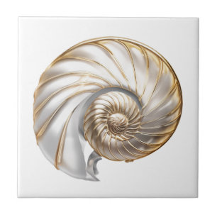Nautilus-Muschel Perlmuttglanz 3D Strand Meer Fliese