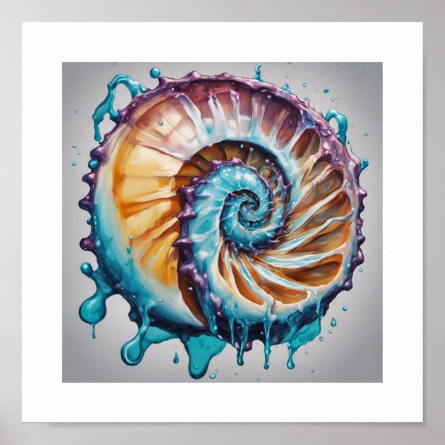 Nautilus Muschel Sea World Poster (Vorne)