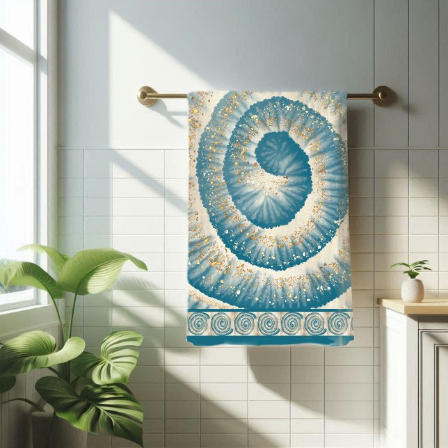Nautilus Muschel Spirale Form Aquamarin Badehandtuch (Von Creator hochgeladen)