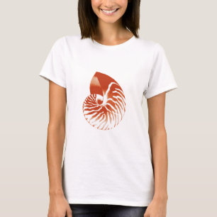 Nautilus-Muschel - Terrakotta und Weiß T-Shirt