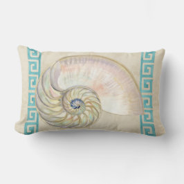 Nautilus Muschel Wasserfarbe Griechischer Schlüsse Lendenkissen