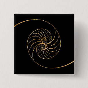Nautilus-Muscheln - Goldenes Paar Button
